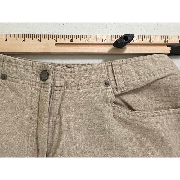 J Jill Womens Pants Size 12 (27.5x29) Tan Khaki 100% Linen Tapered Leg High Rise - Picture 5 of 7